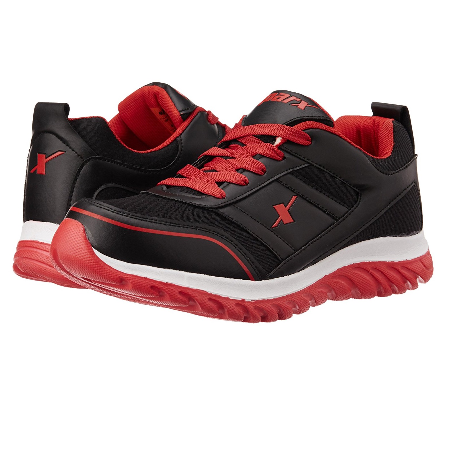 sparx men's black & white sneakers sm 323