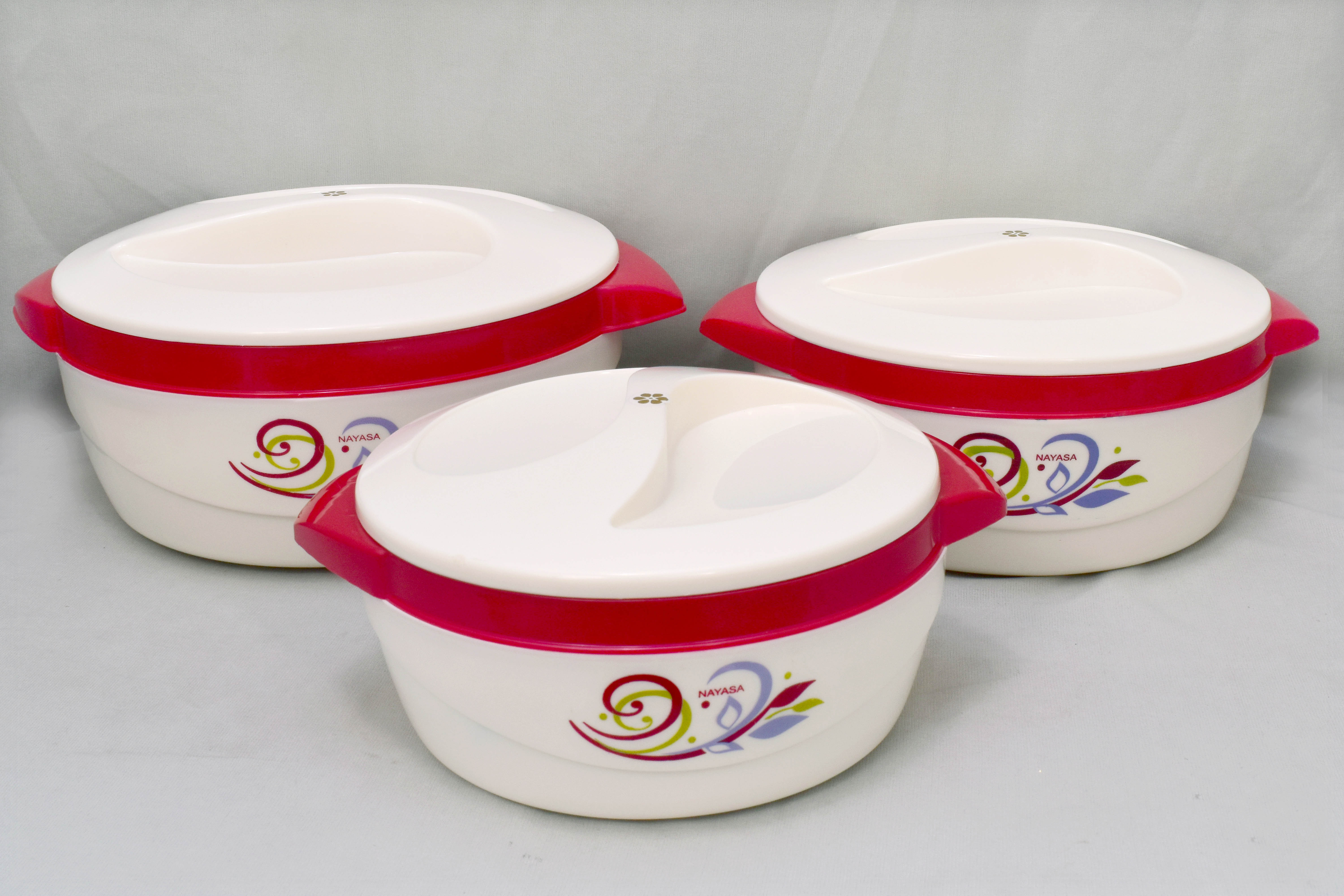 Buy Nayasa Floriana Casserole 1000ml, 1500ml, 2000ml set - Set of 3 ...