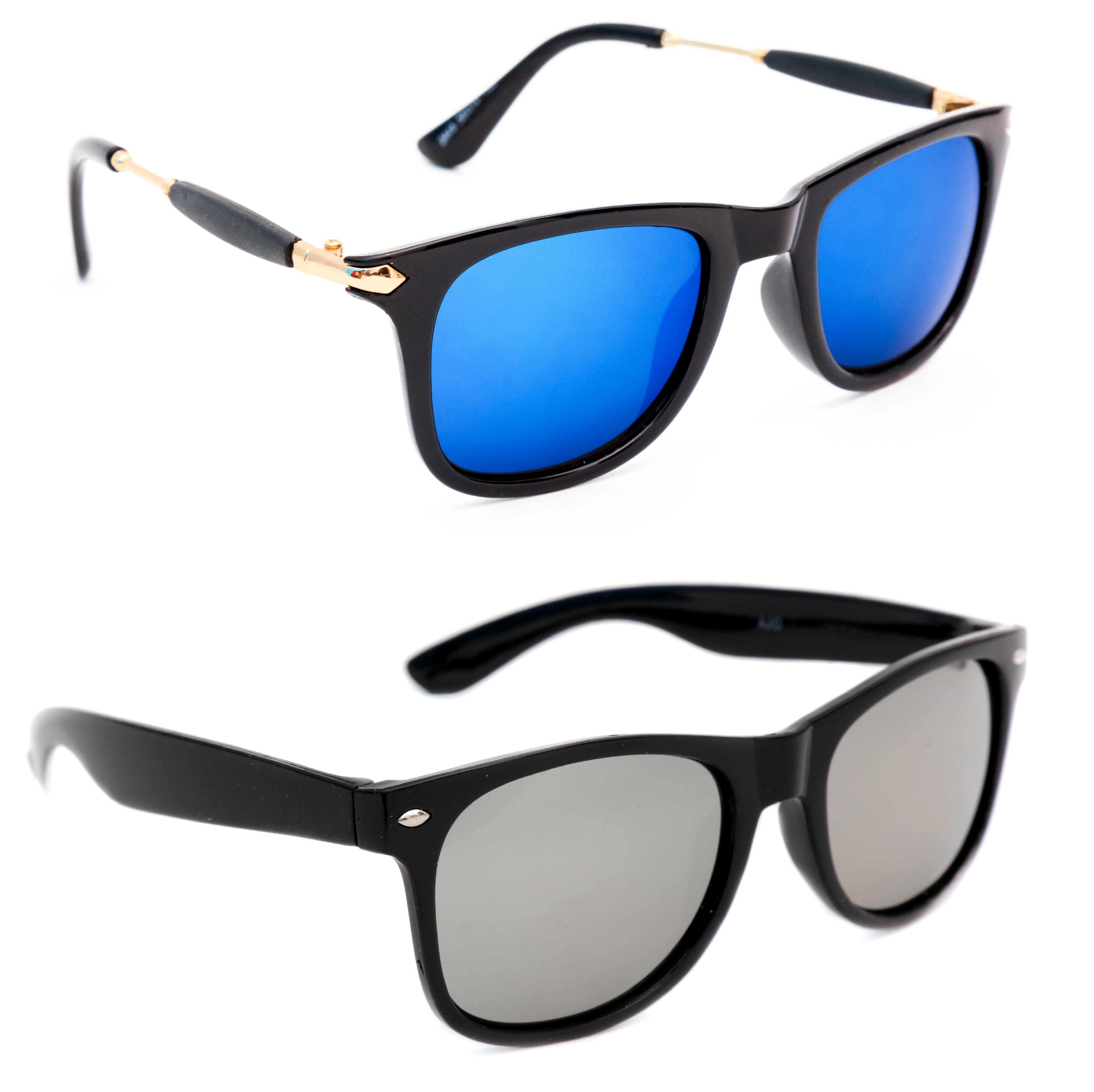 Buy TheWhoop New Combo Mirror Stylish Blue And Silver Unisex Wayfarer ...