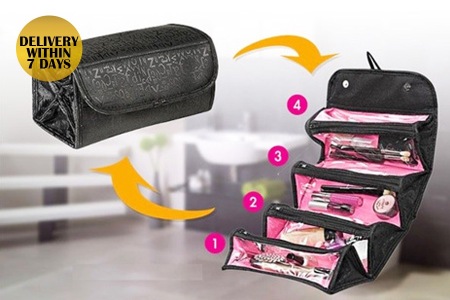 GADGETBUCKET 4 IN 1 TRAVEL BUDDY ROLL N GO COSMETIC BAG ORGANIZER