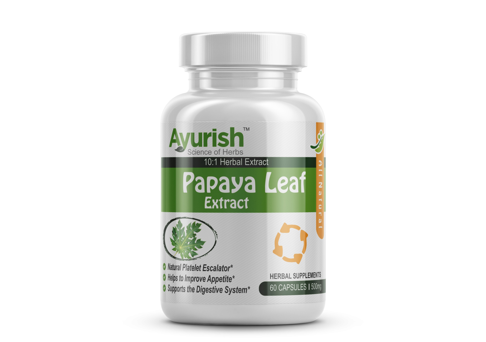 Buy Ayurish Papaya Leaf 101 Extract 500 mg 60 Capsule for Fever and