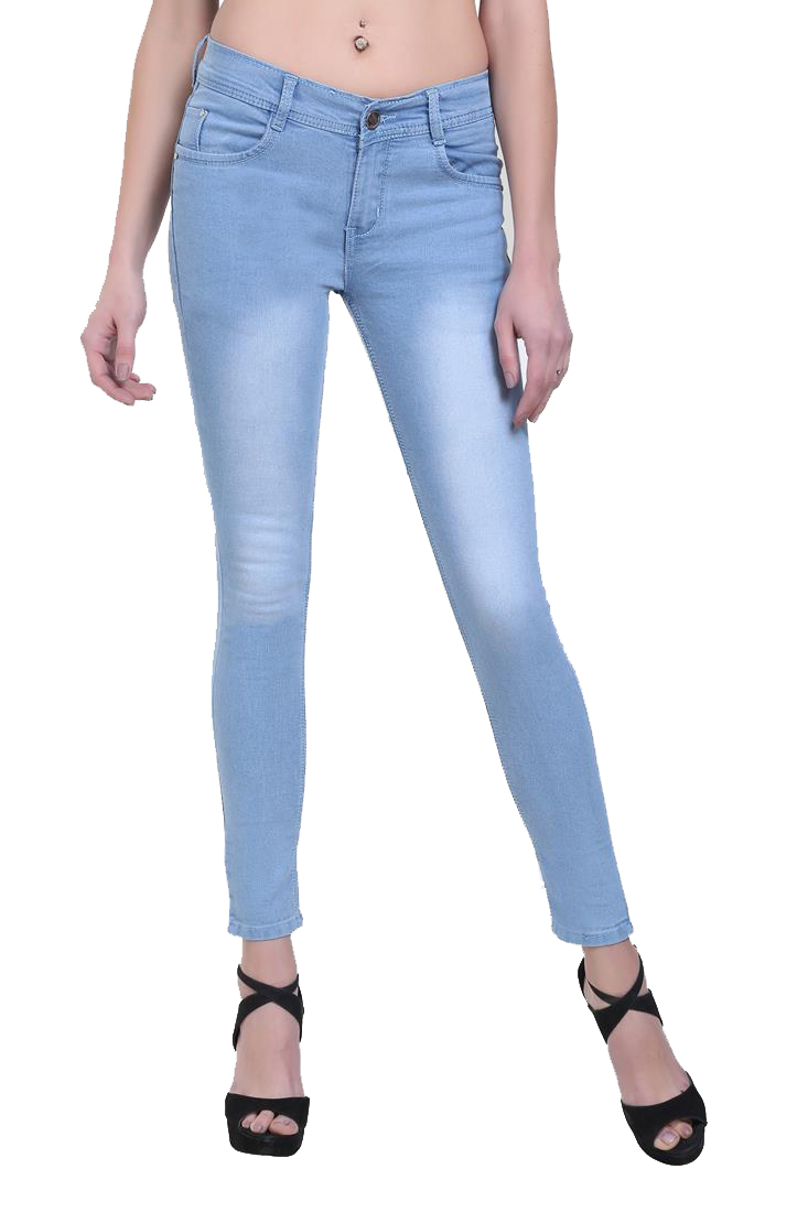 Buy Klick 2 Style Women's Slim Fit Faded Washed Jeans Ice Blue Online