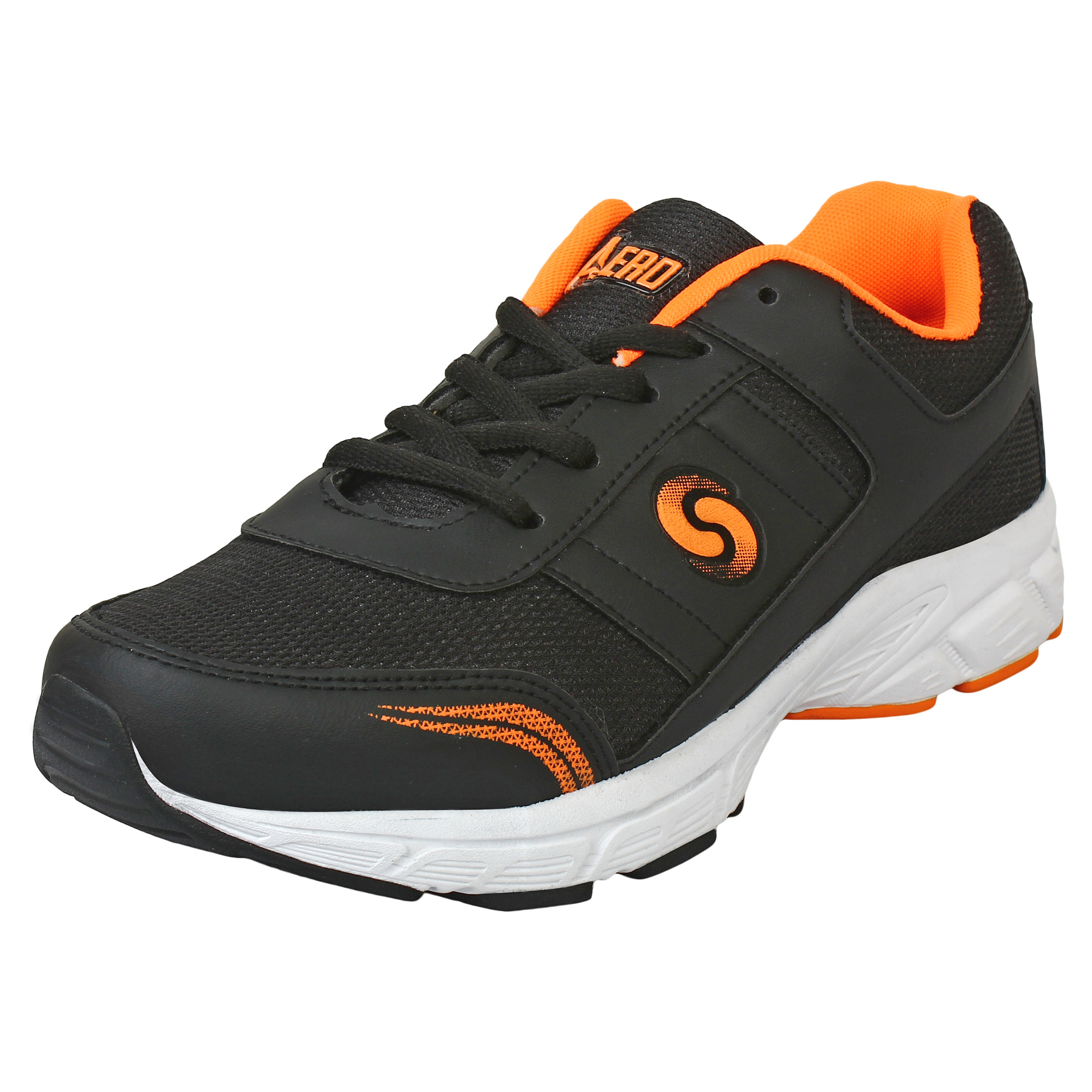 Buy Aero Black,Orange Lace-up Running Shoes for Men Online @ ₹1699 from ...