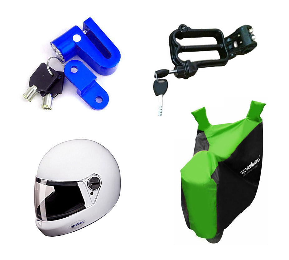Buy Speedwav Bike Safety Kit Helmet+Lock+Body Cover+Disc LockMahindra