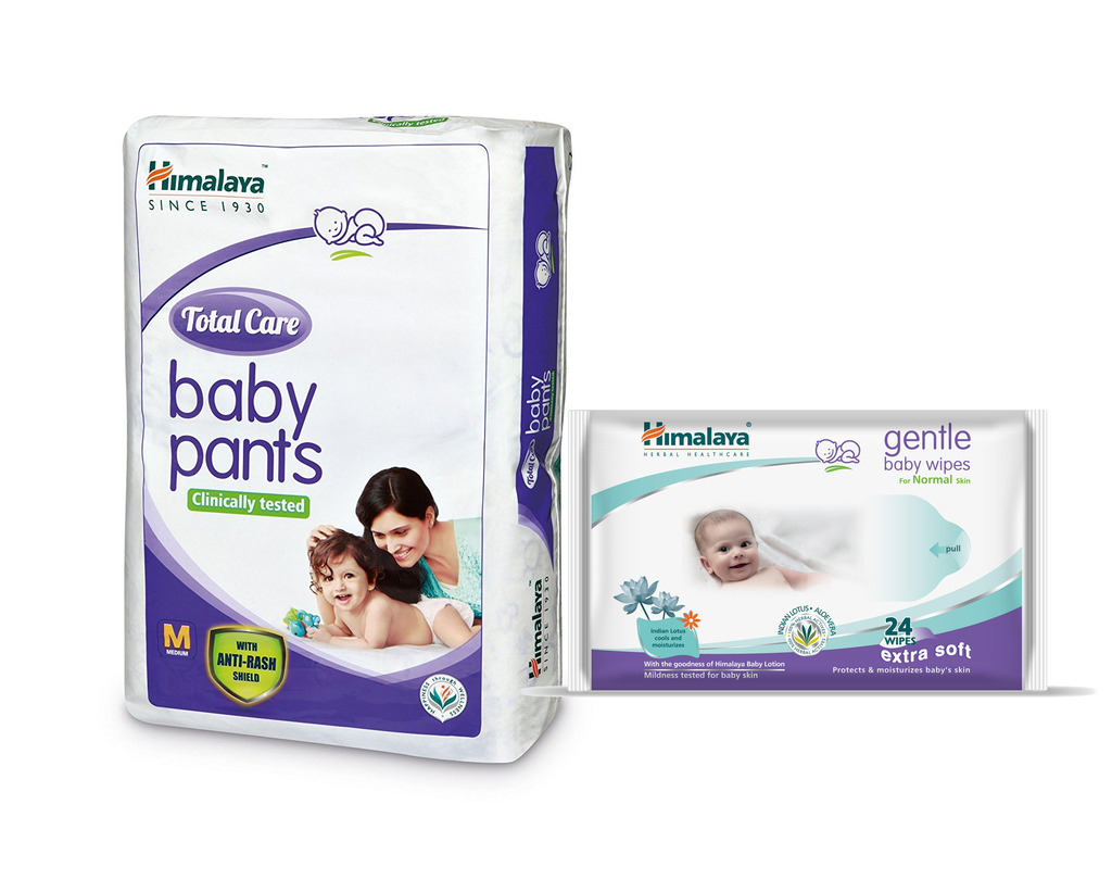 Buy Himalaya Total Care Baby Diaper Pants (M) 28 + Himalaya Gentle Baby