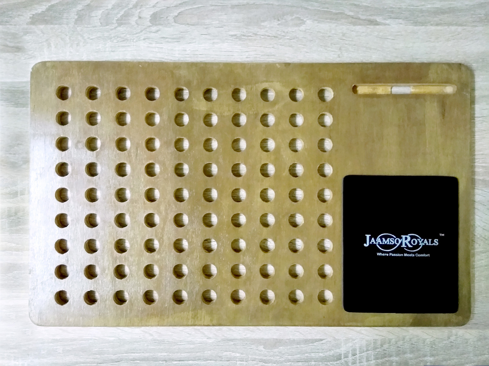 Buy JaamsoRoyals Hagza Design Wooden Laptop Stand, Table, cooling pad