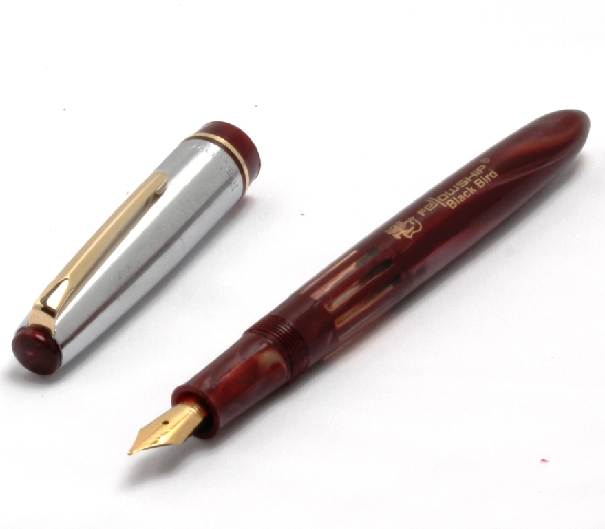 WHOLESALE LOT OF 5 CLASSIC FOUNTAIN PENSSTEEL CAP SILK MARBLE BODY