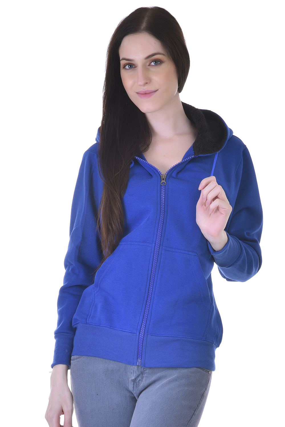 Buy Christy World Blue Lycra Zippered Jackets Jacket For Women Online ...