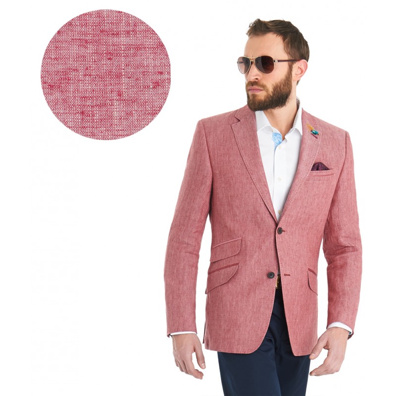 Buy Red Linen Suit Length Fabric by Gwalior Online ₹1499 from ShopClues