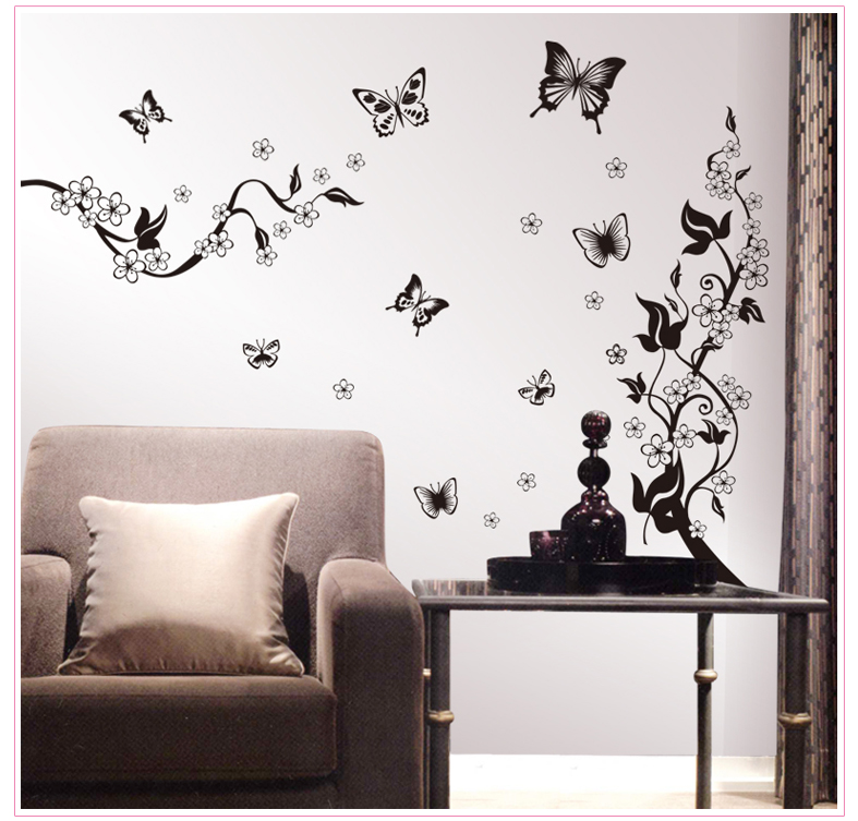 Buy Stylish Wall Stickers Home Decor Backdrop Butterfly Flower Wall