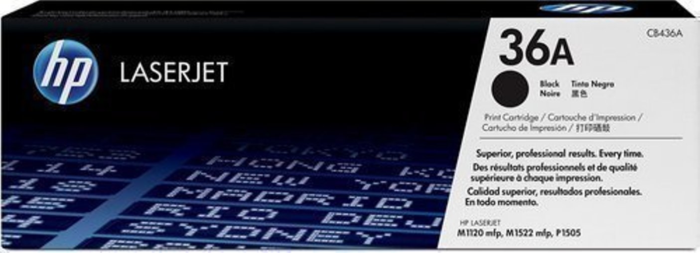 HP Original CB436A 36A Black Toner Cartridge