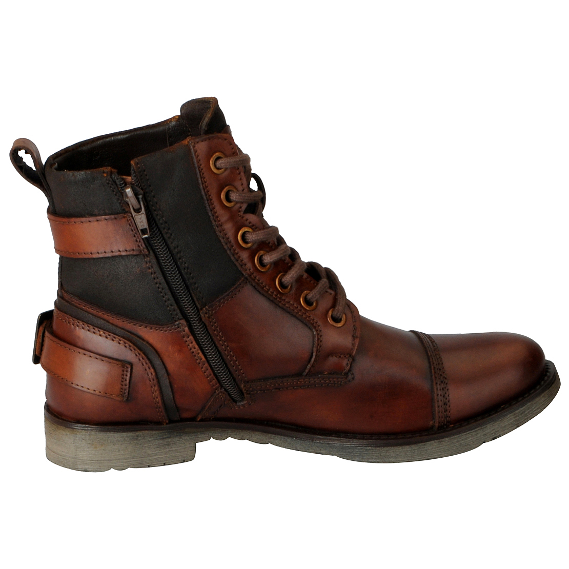 Buy Fausto Men's Tan High Ankle Leather Boots Online @ ₹2639 from ShopClues