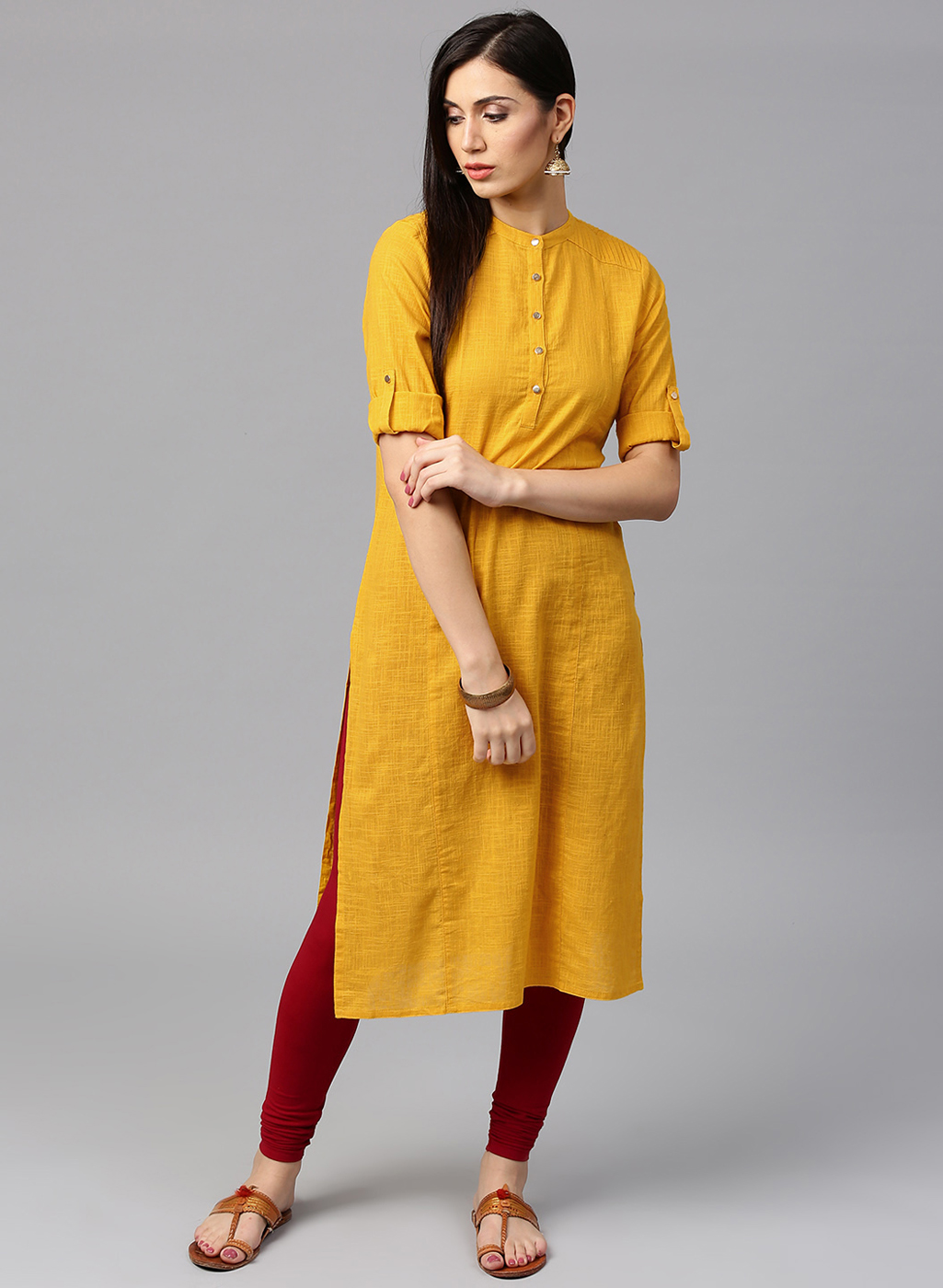 Buy Jaipur Kurti Women Yellow Solid Kurta Online 899 From ShopClues