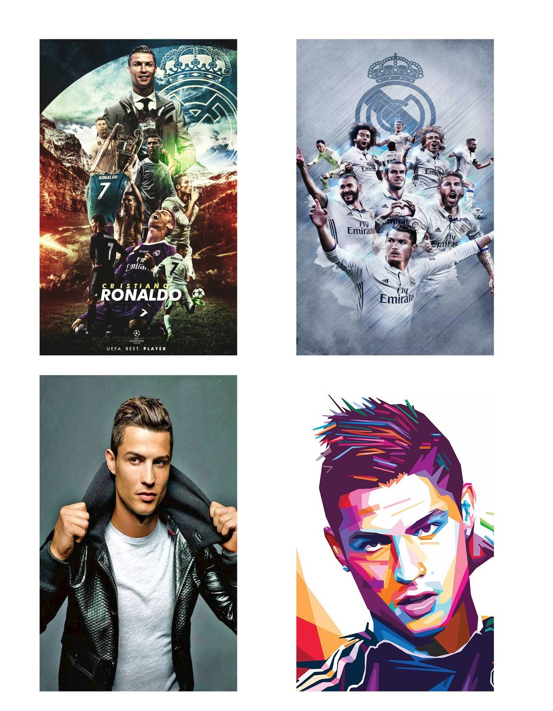 Buy Cristiano Ronaldo Combo Poster Set Of Four Posters | Ronaldo Poster ...