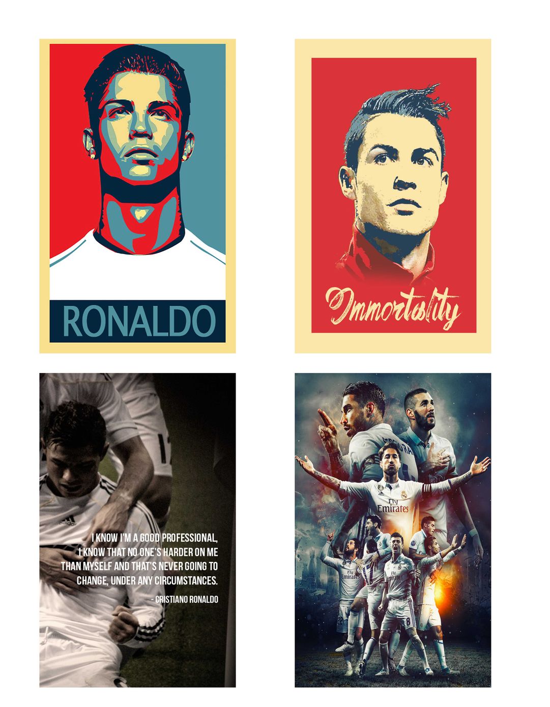 Buy Cristiano Ronaldo Combo Poster Set Of Four Posters | Ronaldo Poster ...