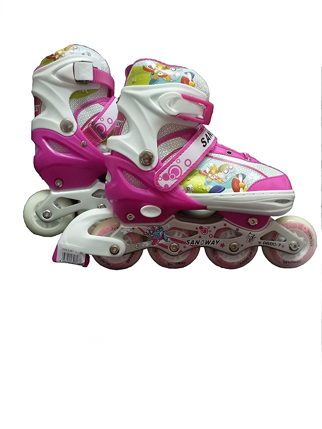 Buy Inline Skate Shoes Adjustable M Size 35 to 38 Age 6-10Years Pink
