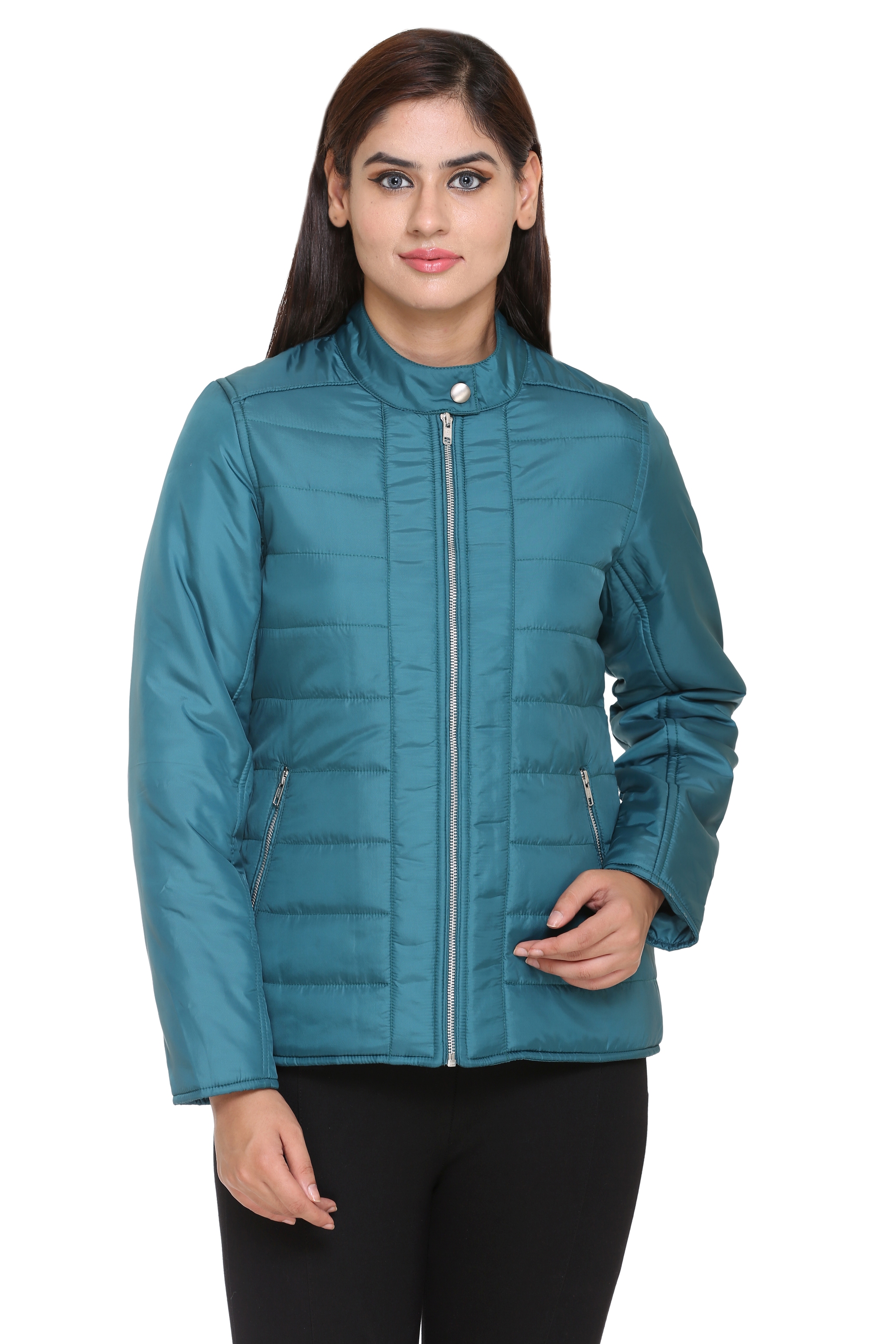 Buy Trufit Blue Nylon Quilted Jacket For Women Online @ ₹1689 from ...