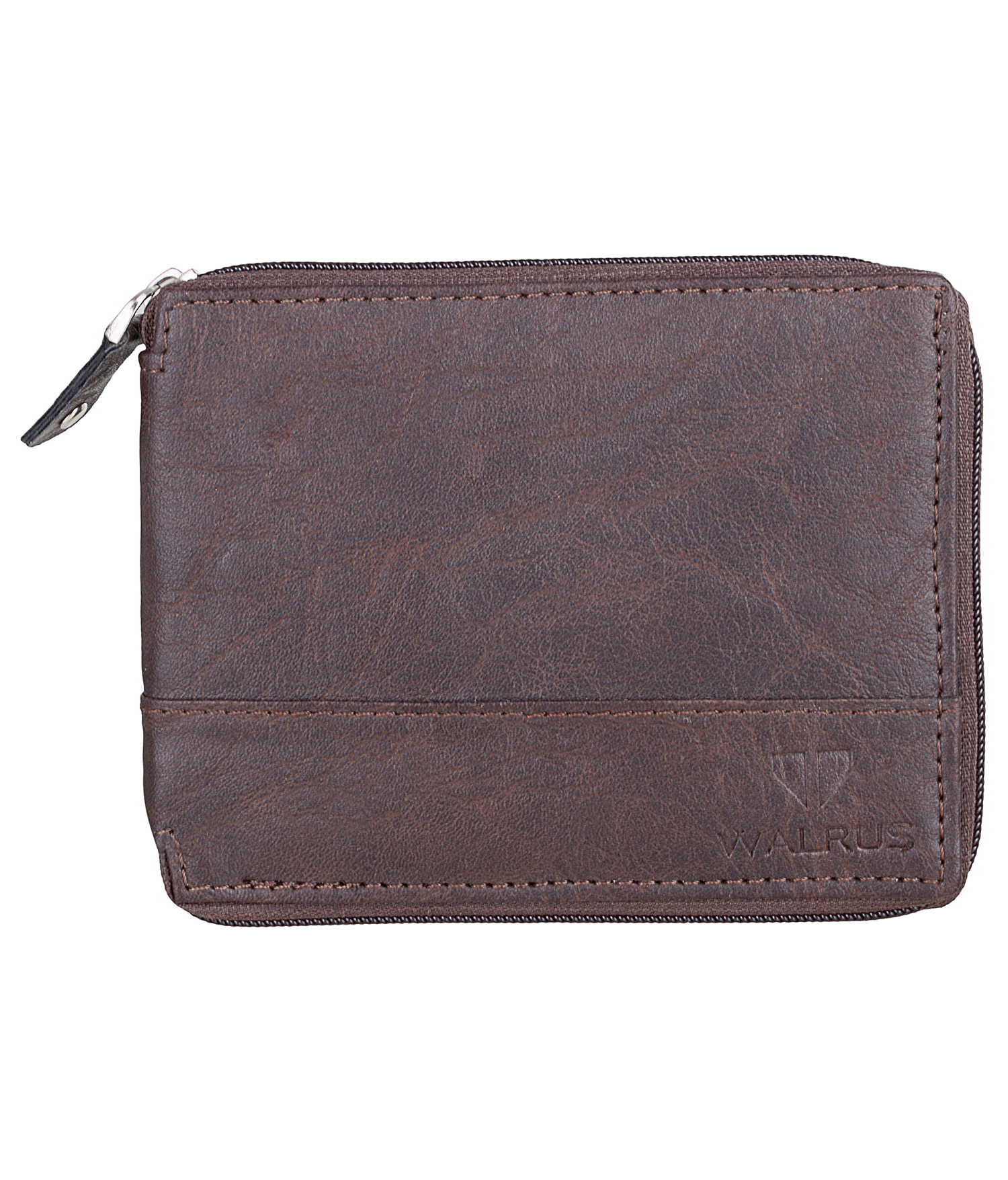 Buy Walrus Zipper Brown Color Men Synthetic Wallet-WW-ZIP-09 Online ...
