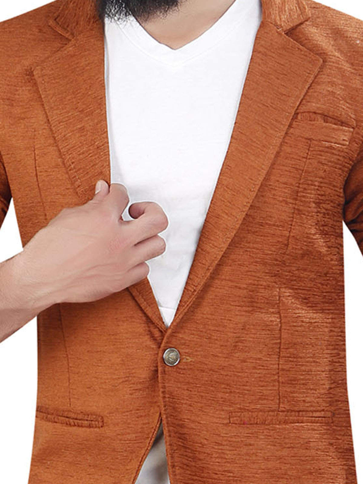 Buy Trustedsnap Casual Rust Solid Blazer For Mens Online @ ₹999 from 