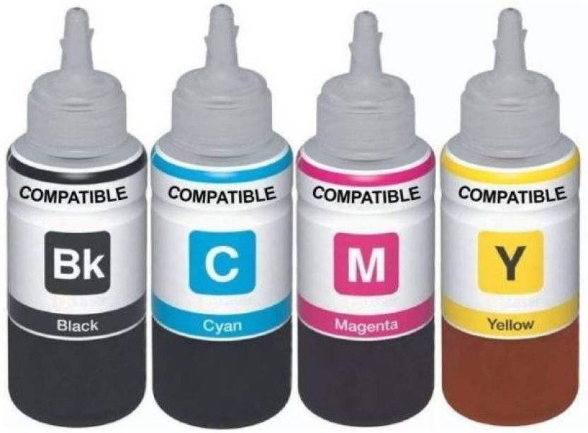 AQUAJET Refill Compatible For HP InkJet Cartridges CISS All Colors 100 Each Bottle Multi Color Ink