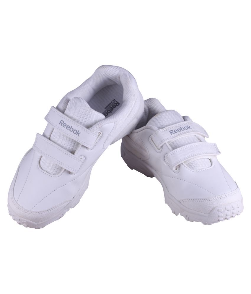 childrens white velcro trainers
