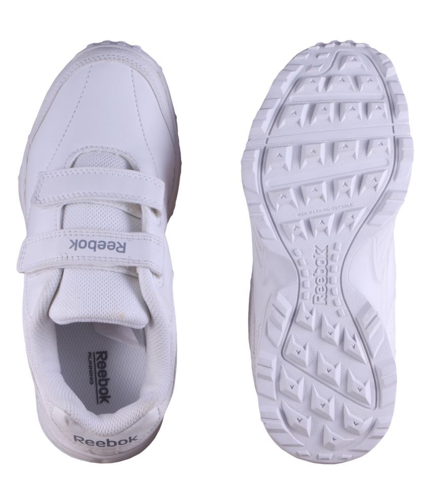 childrens white velcro trainers