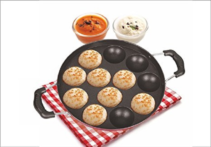 Buy Sayee Aluminum Non Stick Big Appam Tawa with Handle and Lid Pot ...