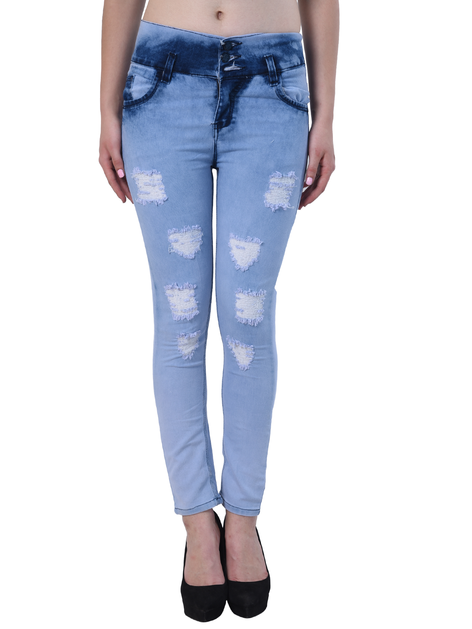 Buy Essence Women S Slim Fit Blue Color Ripped Washed Casual Jeans Online ₹799 From Shopclues