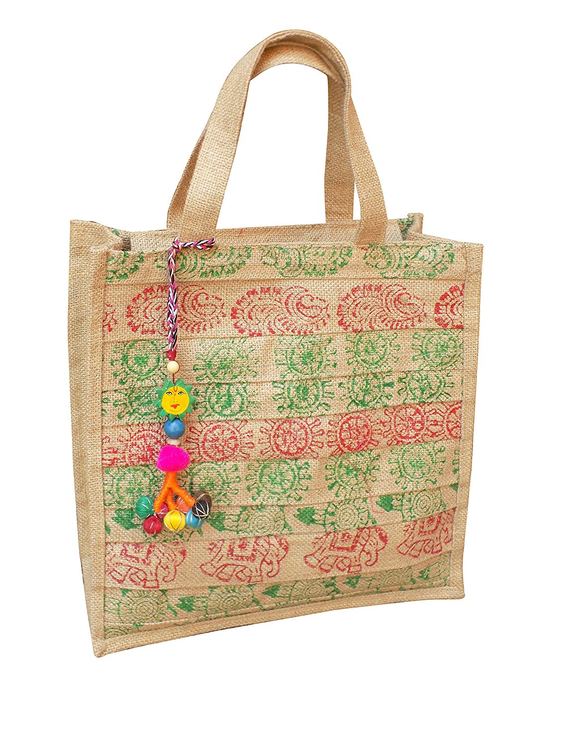 Buy Literacy India Indha 12.0 inch Hand Block Print Jute Tiffin/Lunch ...