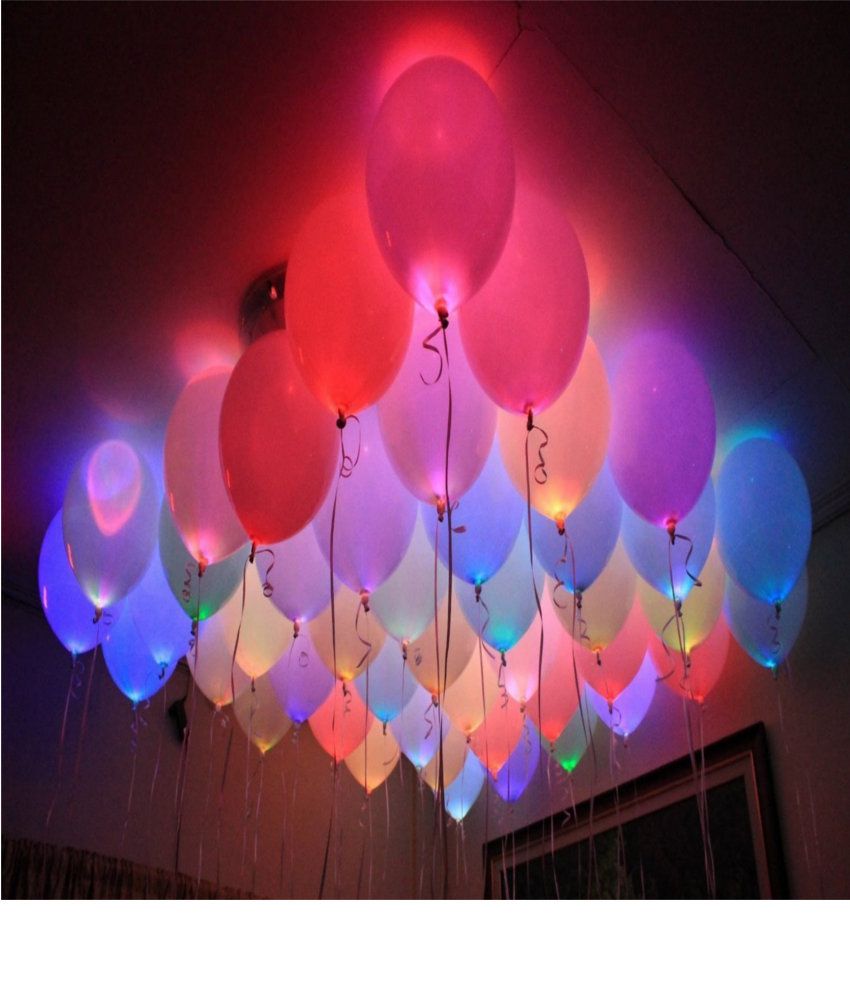 Buy LED Balloons 10Pcs. Glowing Multicolor Balloons Party LED Balloons ...
