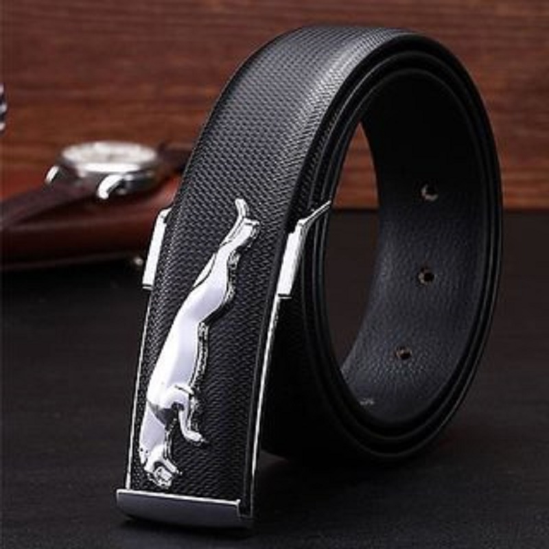 Buy New Collection of Black Leather Jaguar Design Reversible Belt with ...