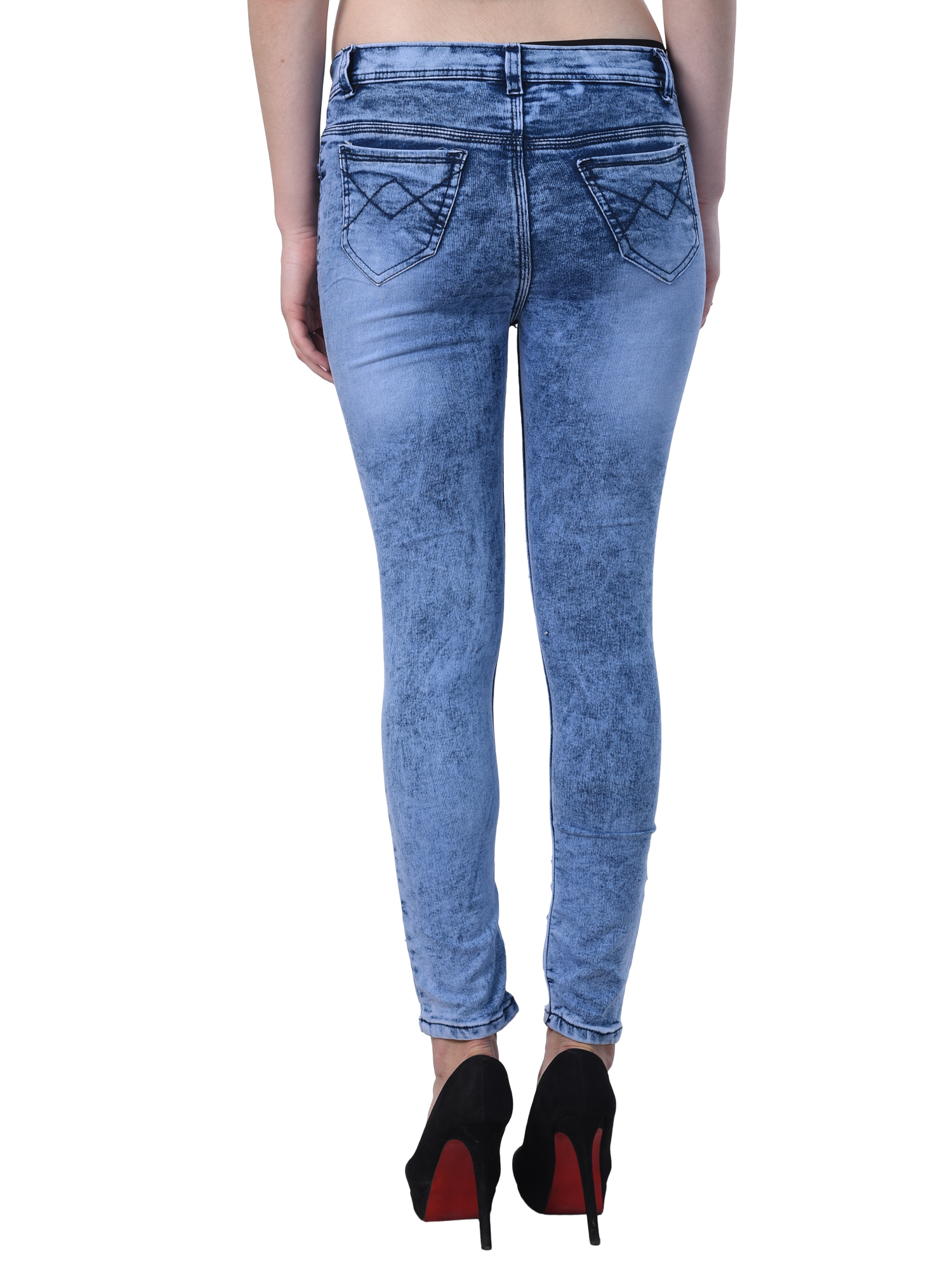 Buy Code Yellow Women's Slim Fit Blue Color Ripped Washed Casual Jeans ...