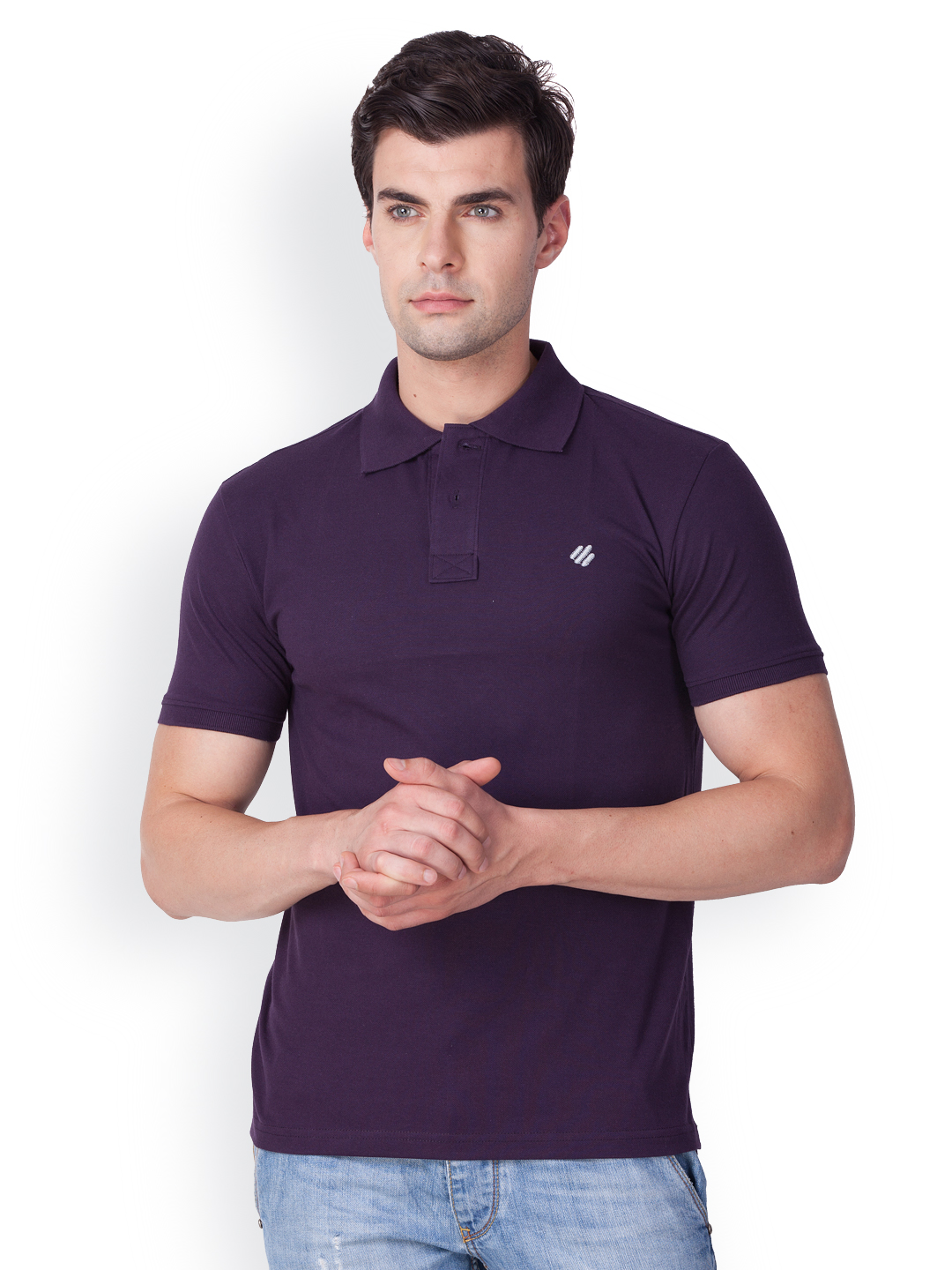 Buy Onn Men's Purple Half Sleeve Polo T-Shirt Online @ ₹449 from ShopClues