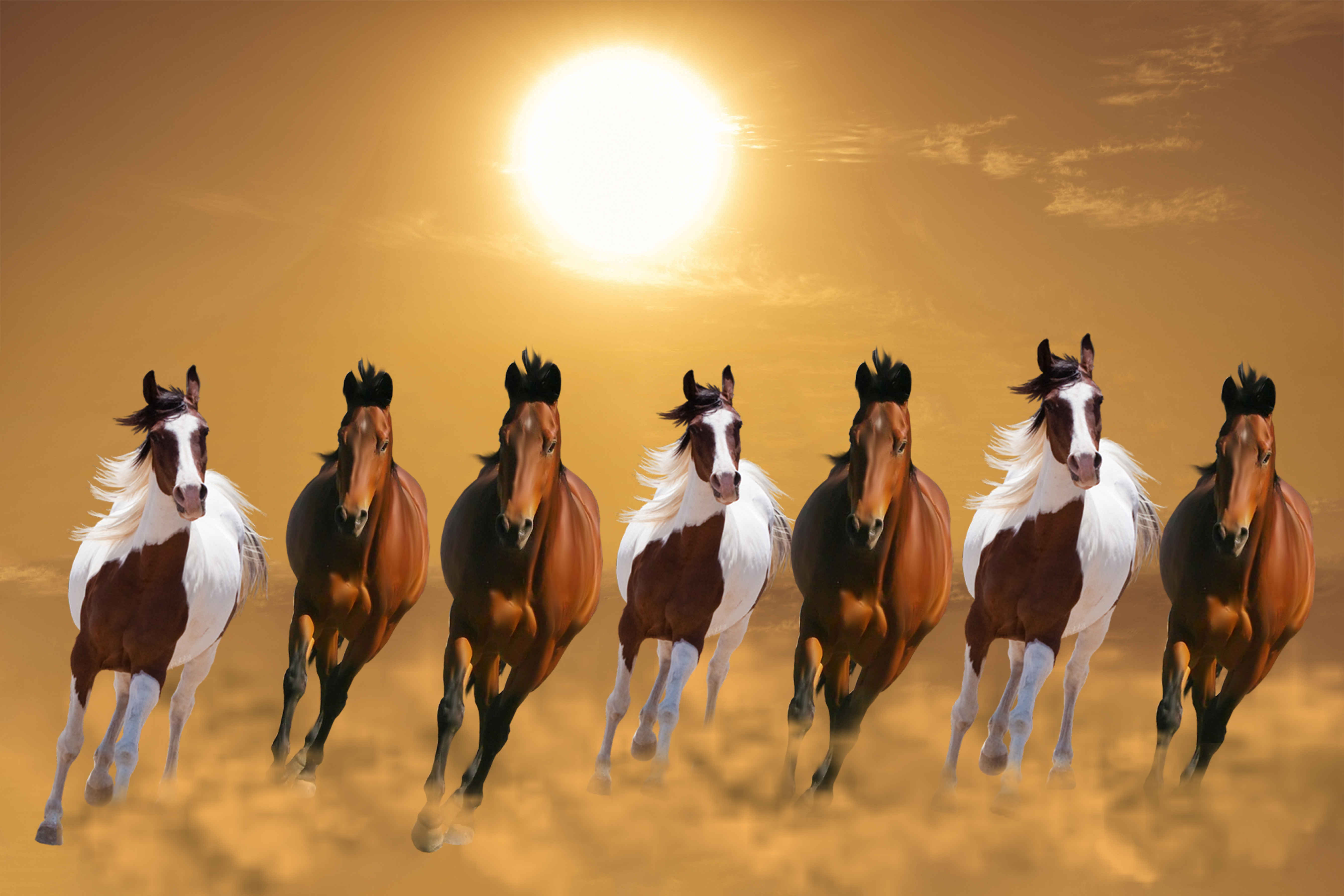 Buy Avikalp Exclusive AZOHP3250 Seven running horses vastu 7 horses