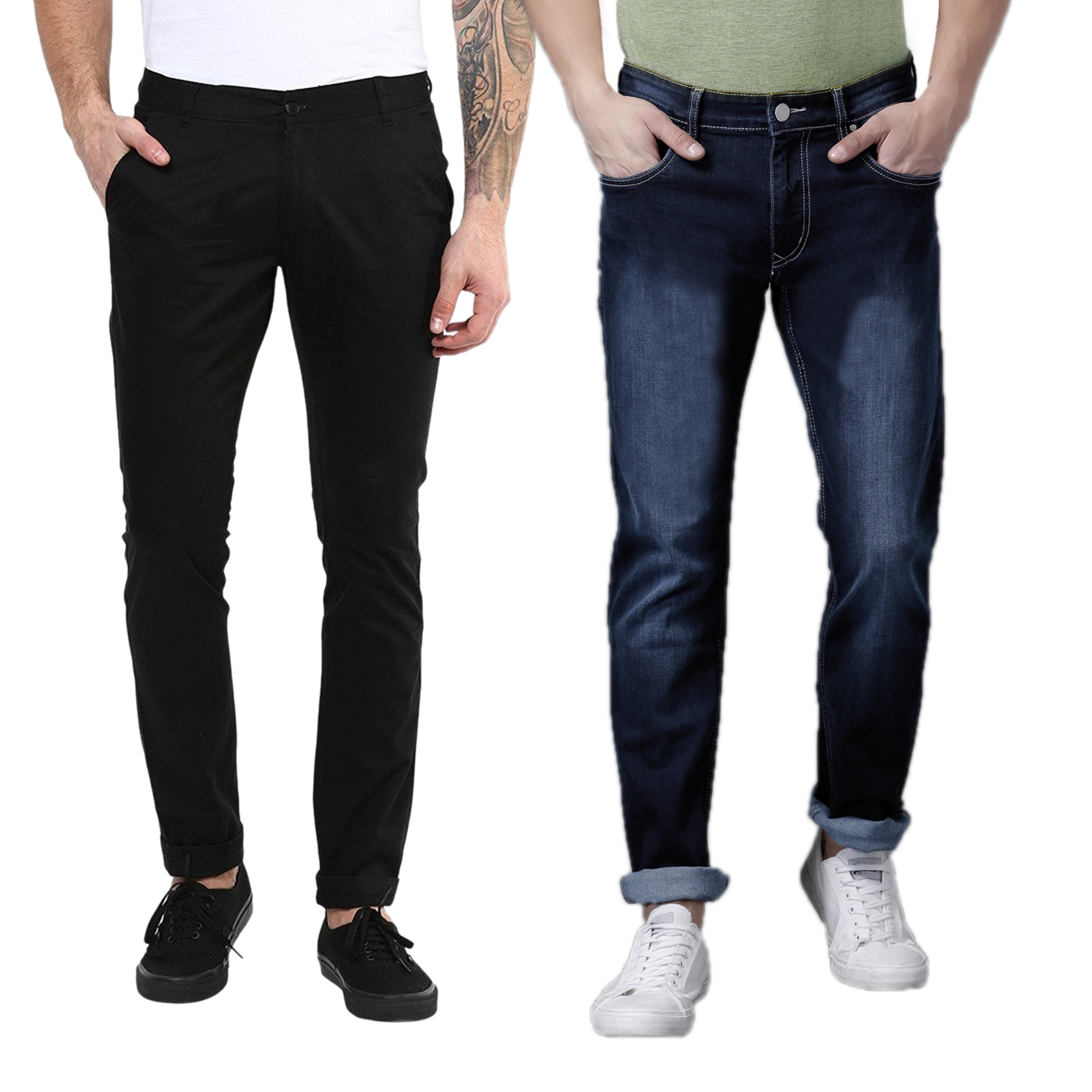 Buy Balino London Men's Pack of 2 Regular Fit Multicolor Jeans Online ...