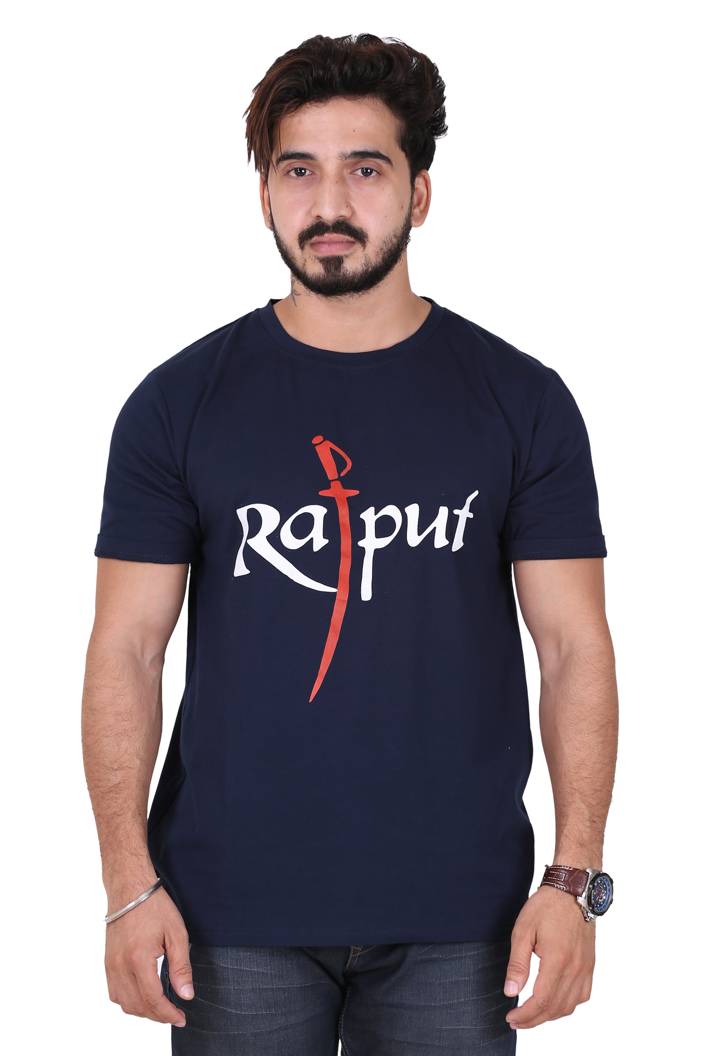 Buy Rajput Tshirt Navy Blue By Attitude Jeans Online @ ₹299 from ShopClues