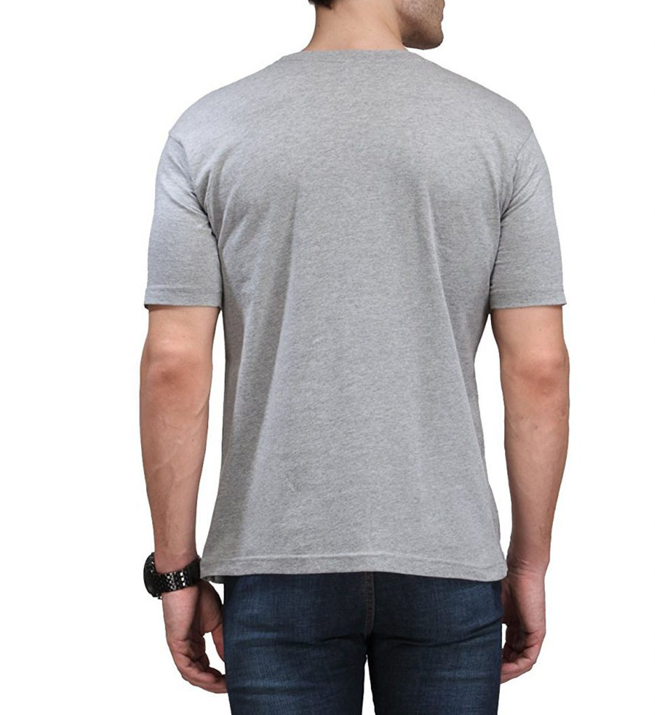 Buy FH Brand Light Grey Plain Grey Cotton T-shirts For Men Online ...