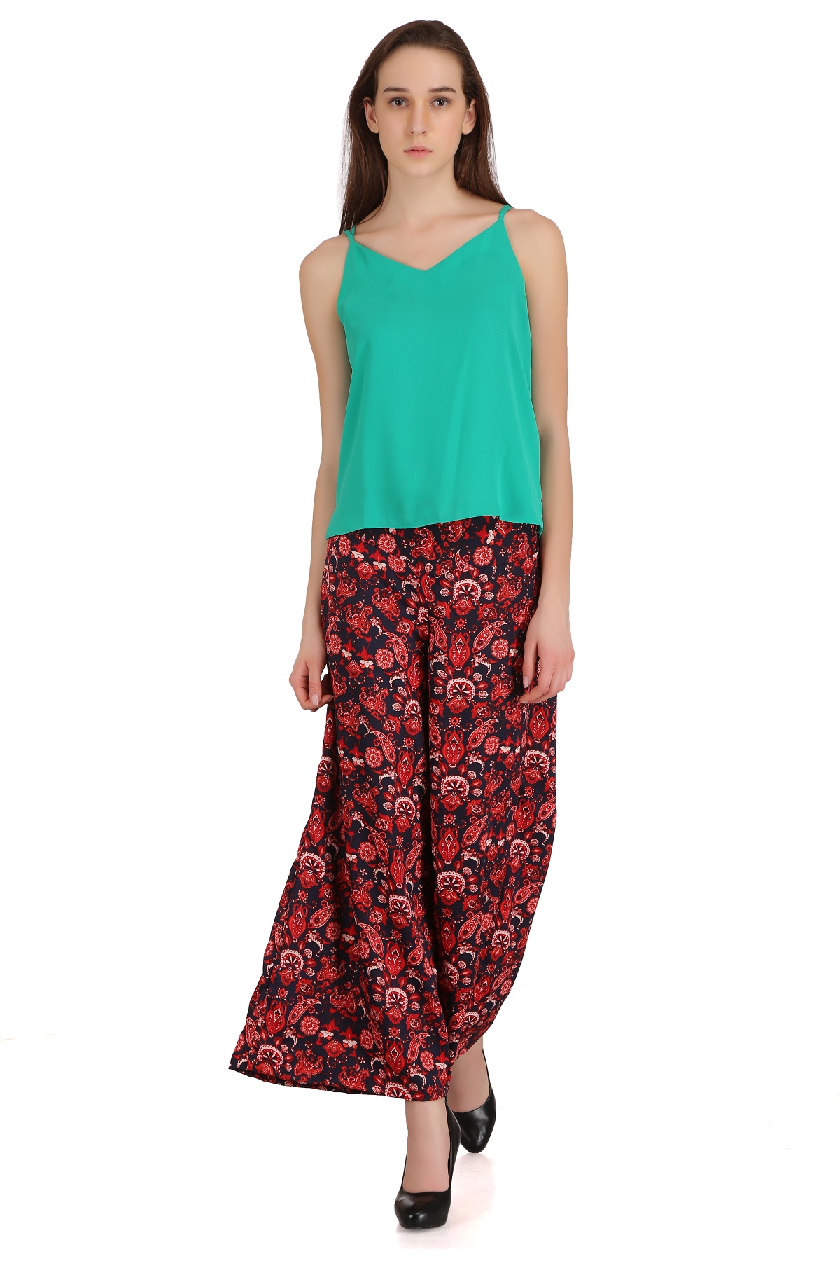 Buy Embok Palazzo Red Color ( Western Wear ) Online ₹449 from ShopClues