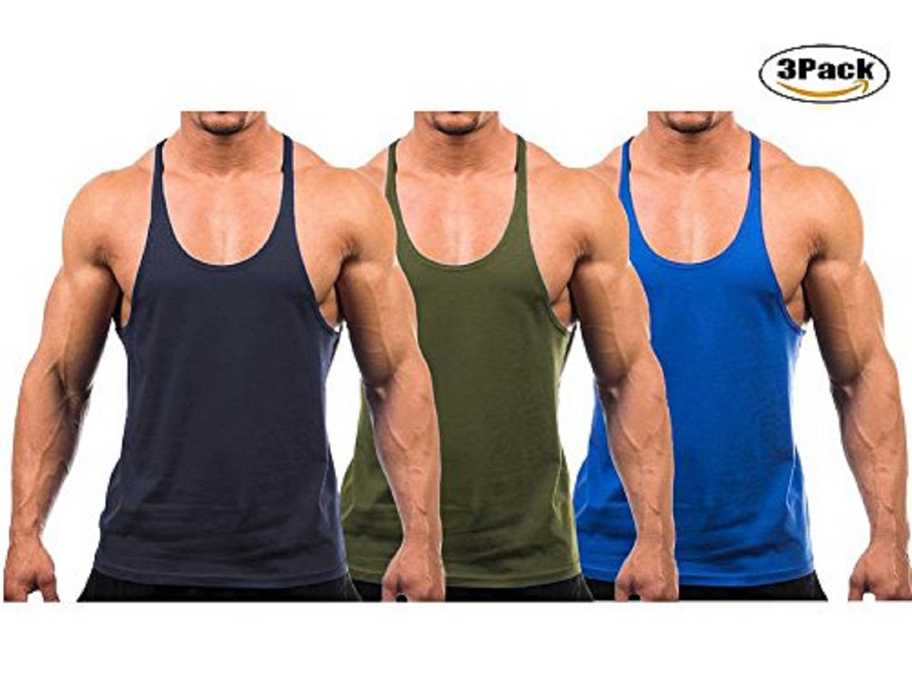 Buy The Blazze Men's Blank Stringer Y Back Bodybuilding Gym Tank Tops ...