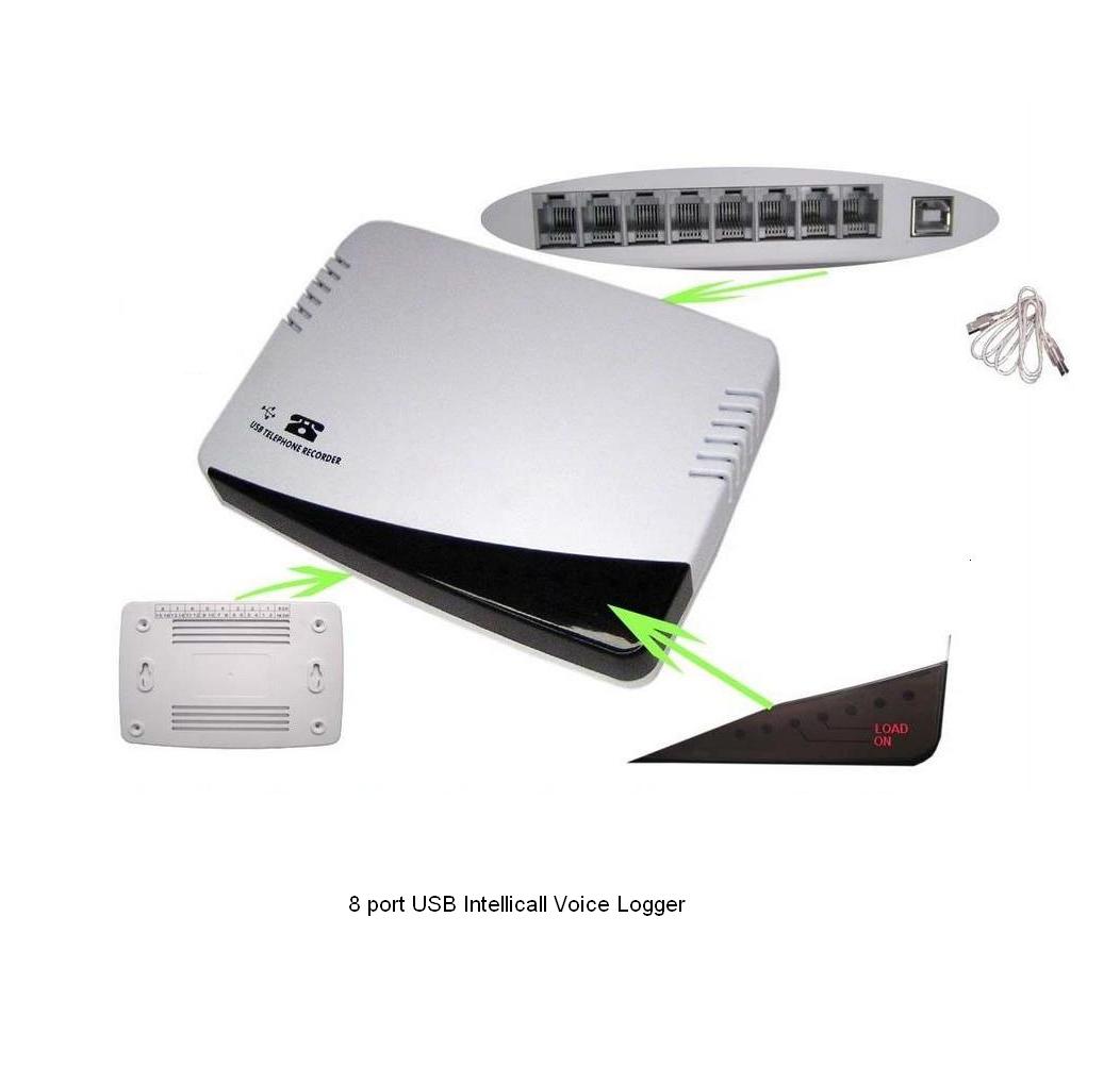 8 port Intellicall Voice Logger USB device with Software Best price in