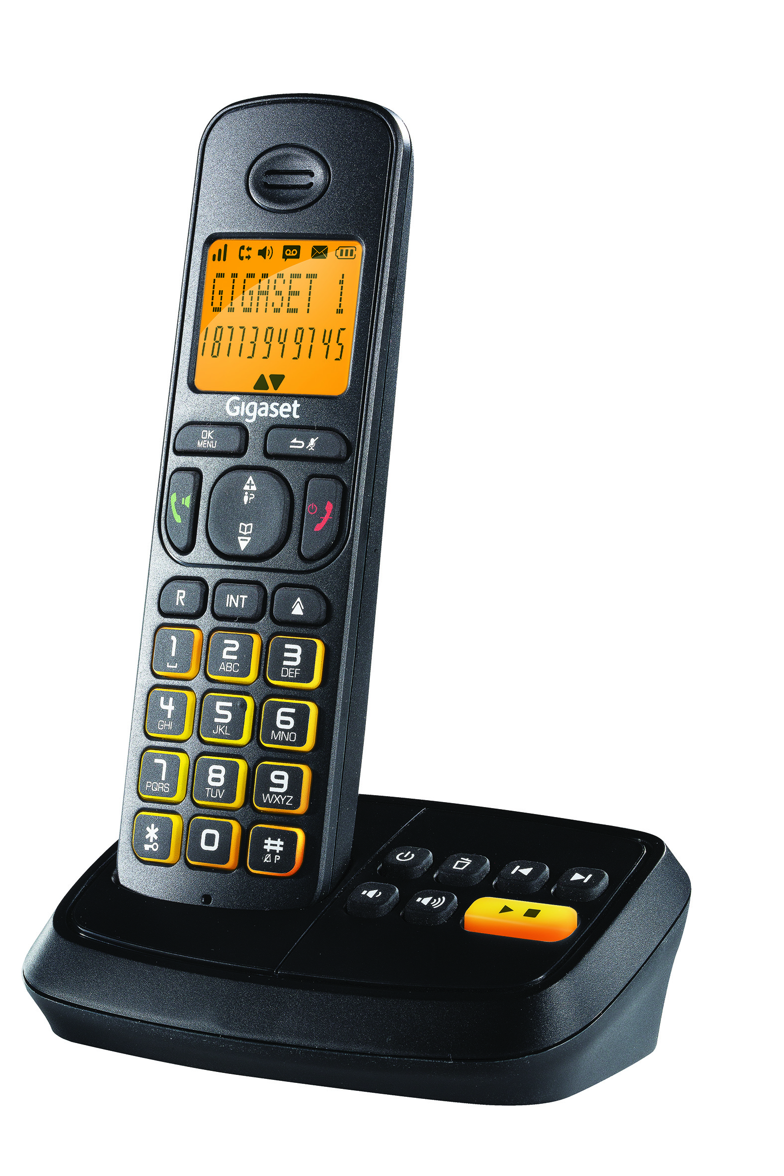 Buy Gigaset A500A Black cordless landline phone with Answering Machine