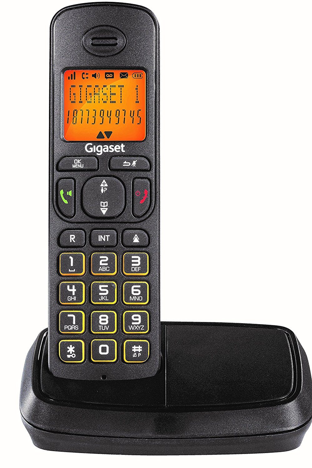 Buy Gigaset A500 Black cordless landline phone with caller id speakerphone Online ₹1999 from