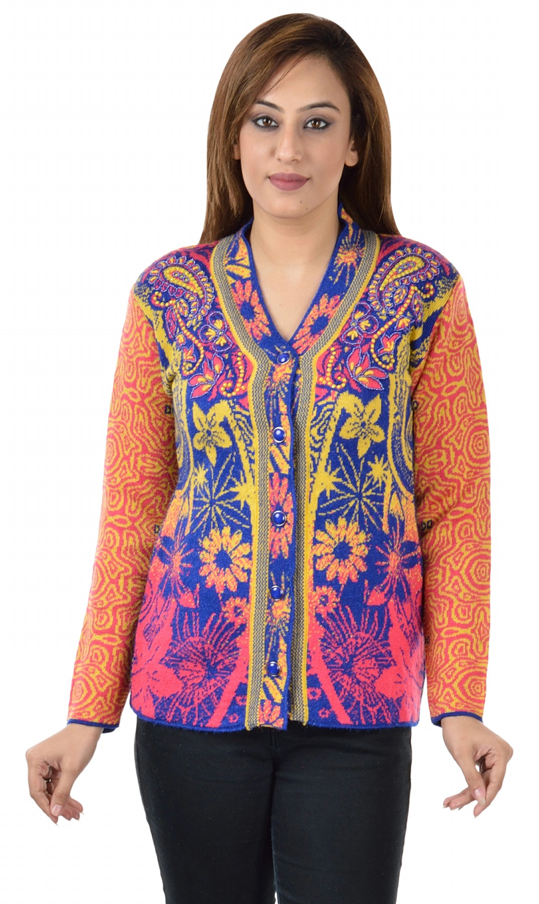 Buy Shree Mark Women's Button Cardigan Online @ ₹1299 from ShopClues