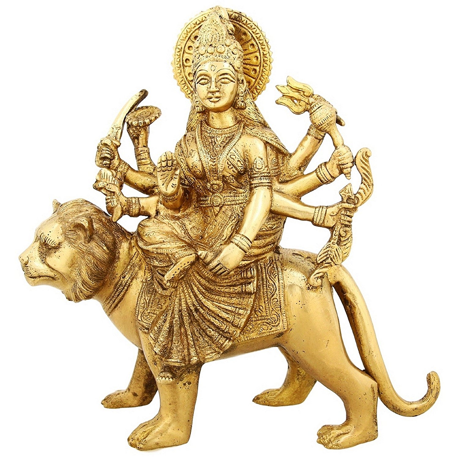 Buy Goddess Durga Devi Handicraft Statue Sherawali Mata Rani / Maa Kali ...