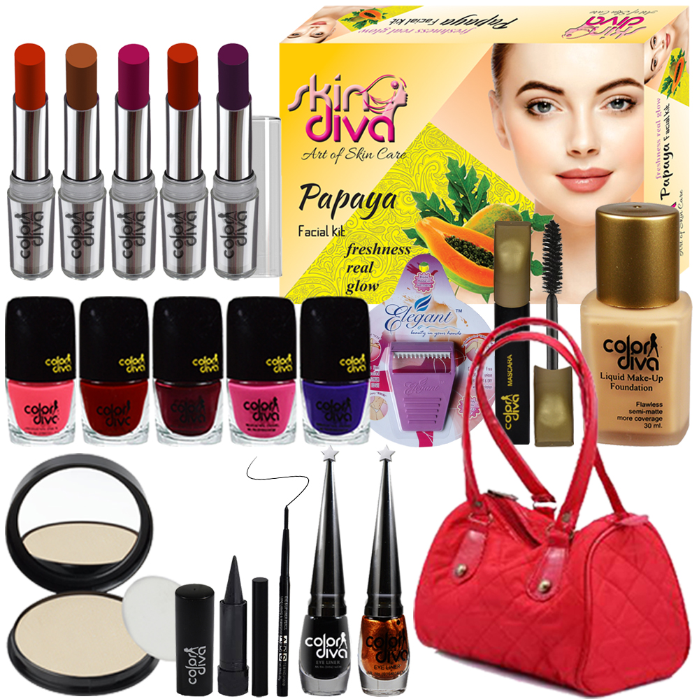 Buy Color Diva Makeup Combo Sets With Skin Diva Skin Care Facail Kit