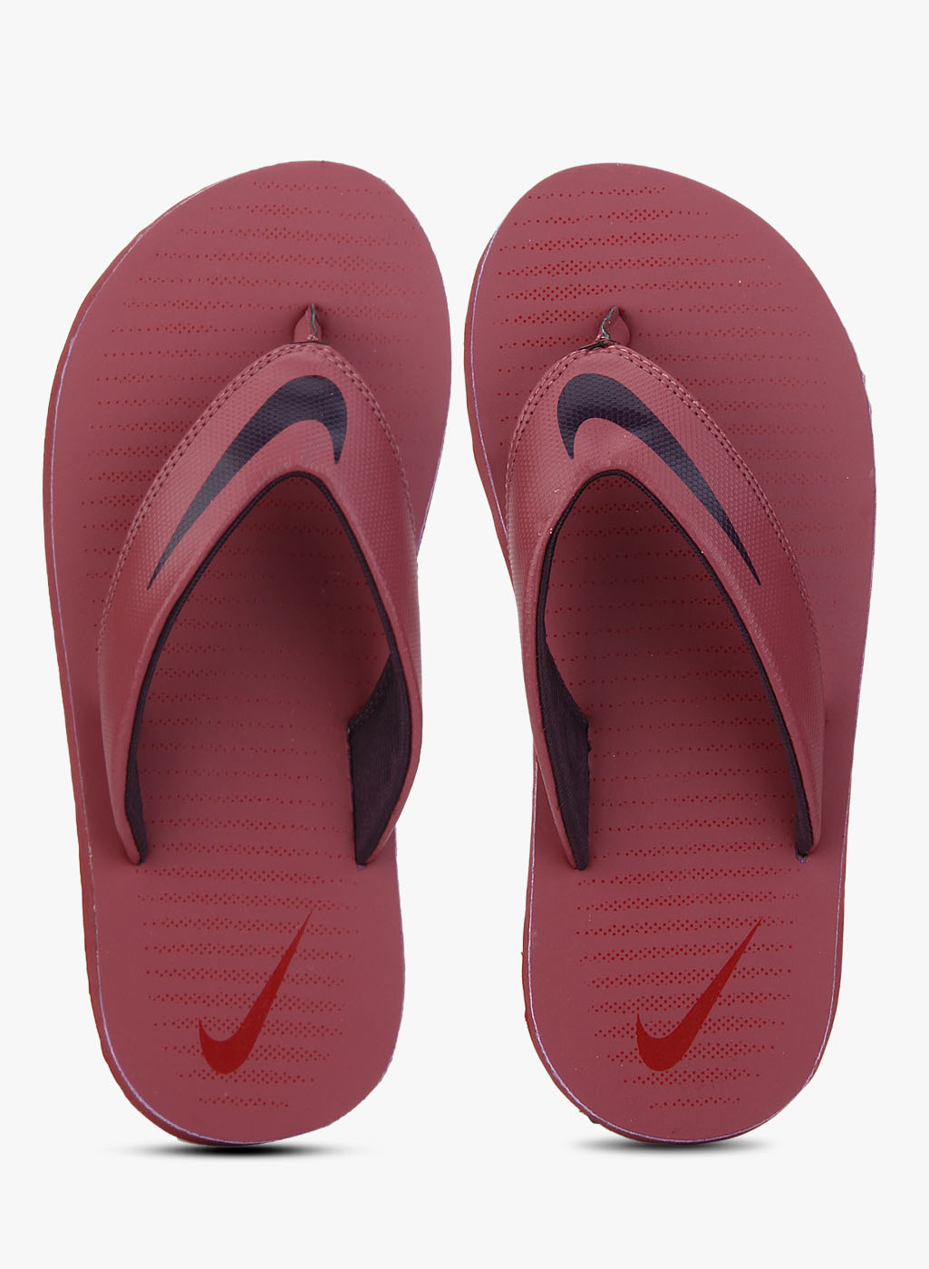 red and black nike flip flops