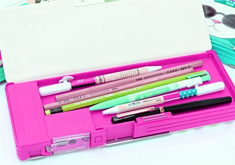 Buy Kids Multi-Purpose 2 way Magnetic Lock Pencil Case / Compass Box