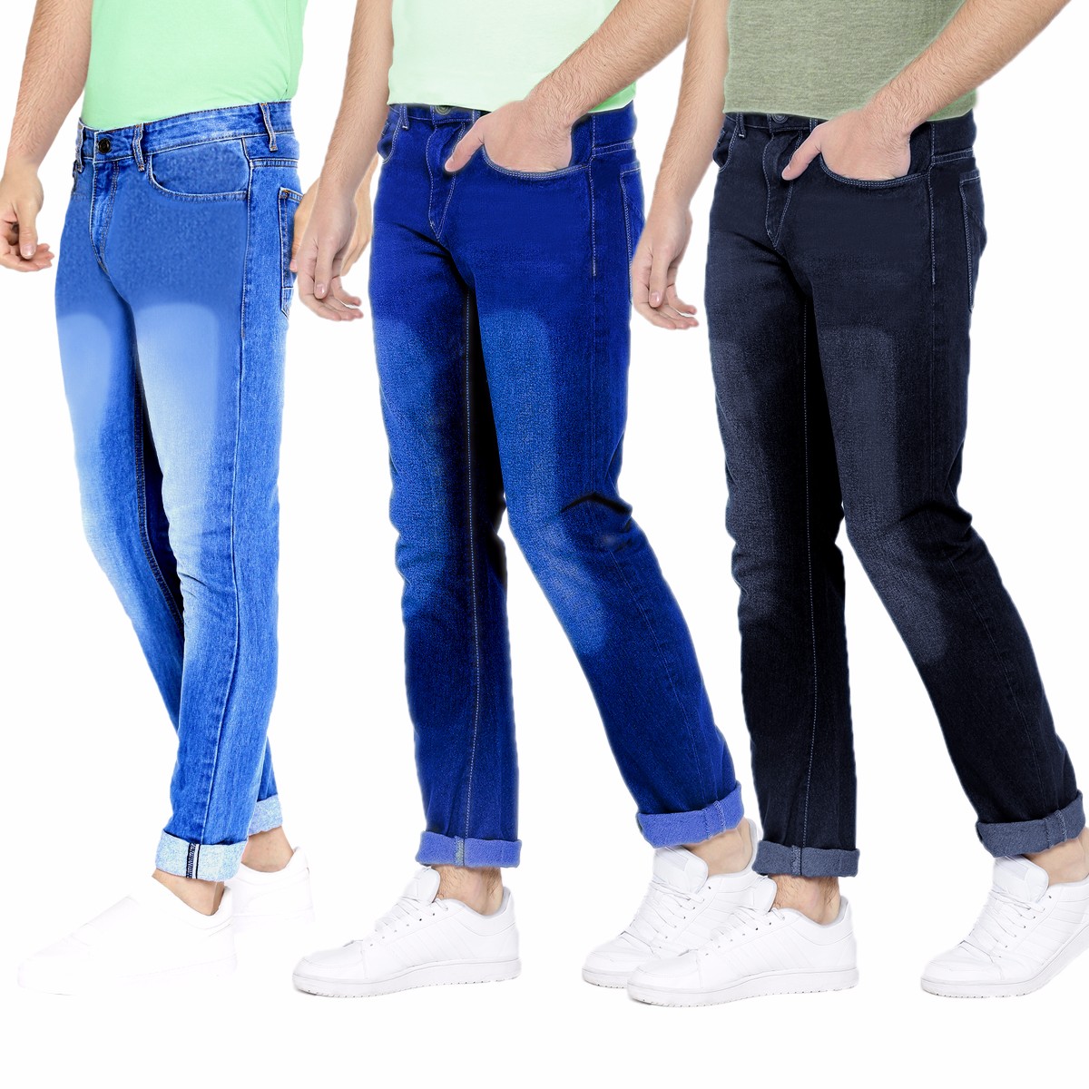 Buy Balino London Men's Multicolor Slim Fit Jeans (Pack of 3) Online ...
