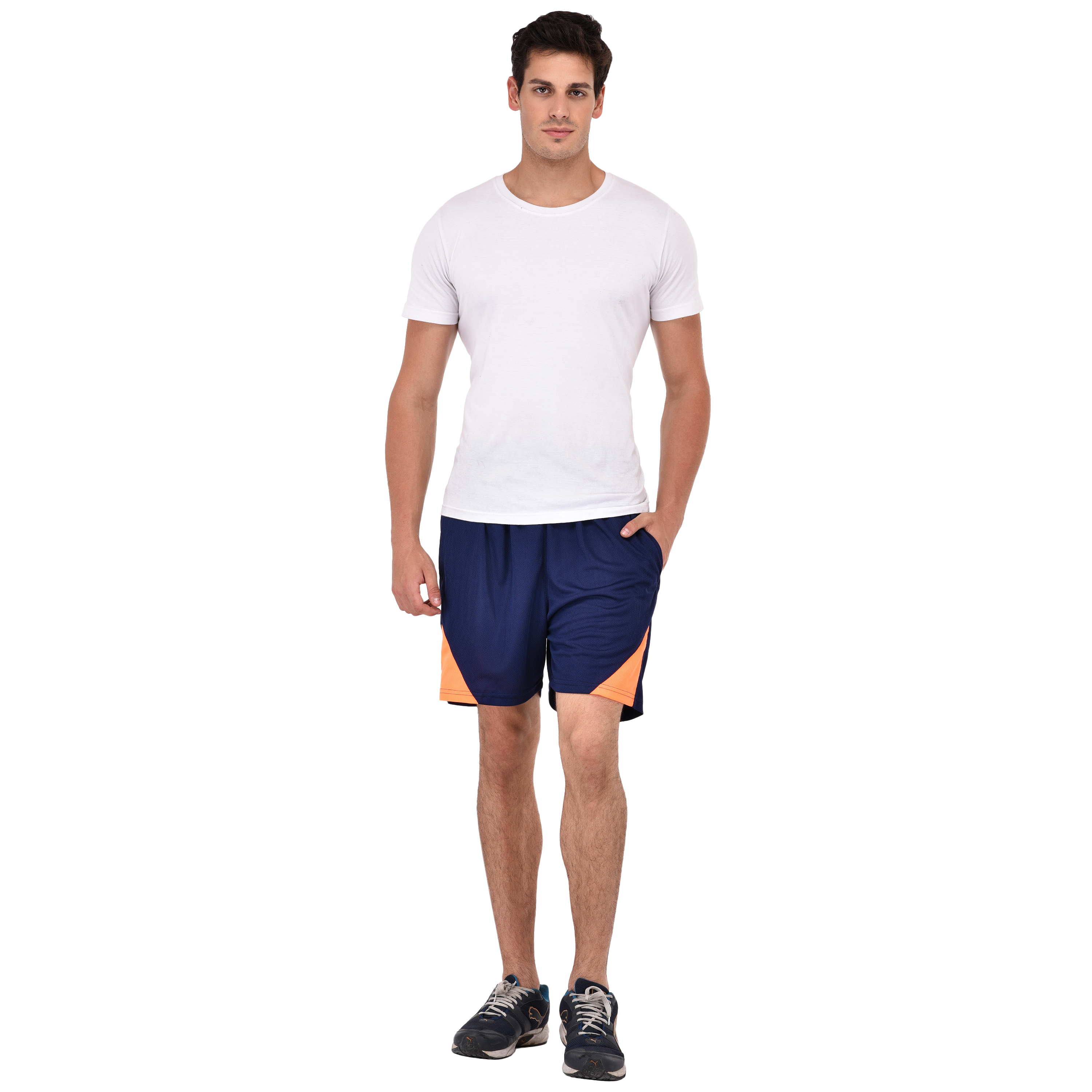 outfits with navy blue shorts