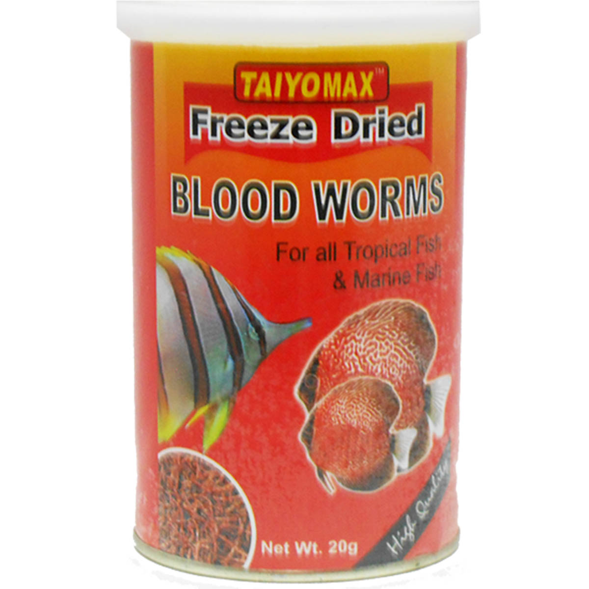 Frozen bloodworm fish food
